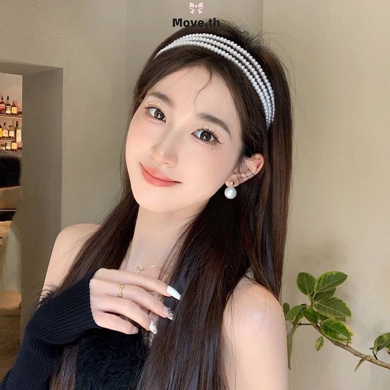 ในไทย✨พร้อมส่งที่คาดผมสีขาวไข่มุกเกาหลีแฟชั่นลูกปัดสำหรับผู้หญิงเครื่องประดับผมราคาถูกที่สุดขายส่ง-Move.th