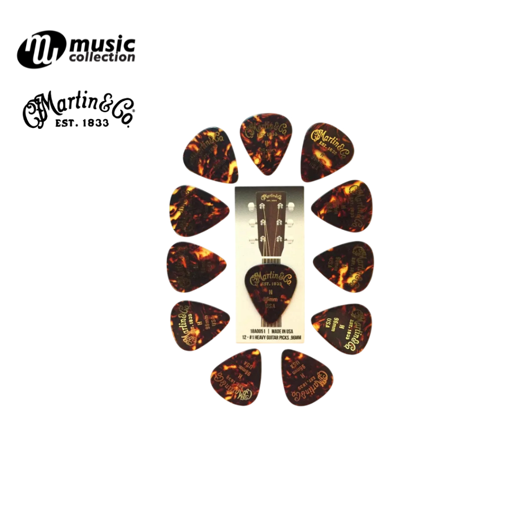ปิ๊กกีตาร์ MARTIN PICK 351 H-96MM TORTOISE-12/PACK #18A0051