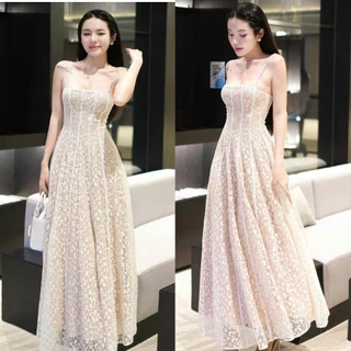 ❣️พร้อมส่ง📌 Swan 173 เดรสลูกไม้ สายถักหลัง ใส่ออกงาน ดินเนอร์ งานแต่ง PS.CLOSET