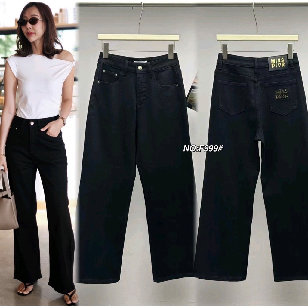 [⭐️ S-2XL] Major Made - Ruige กางเกงยีนส์ขากระบอกสีดำ F999# SHERICH