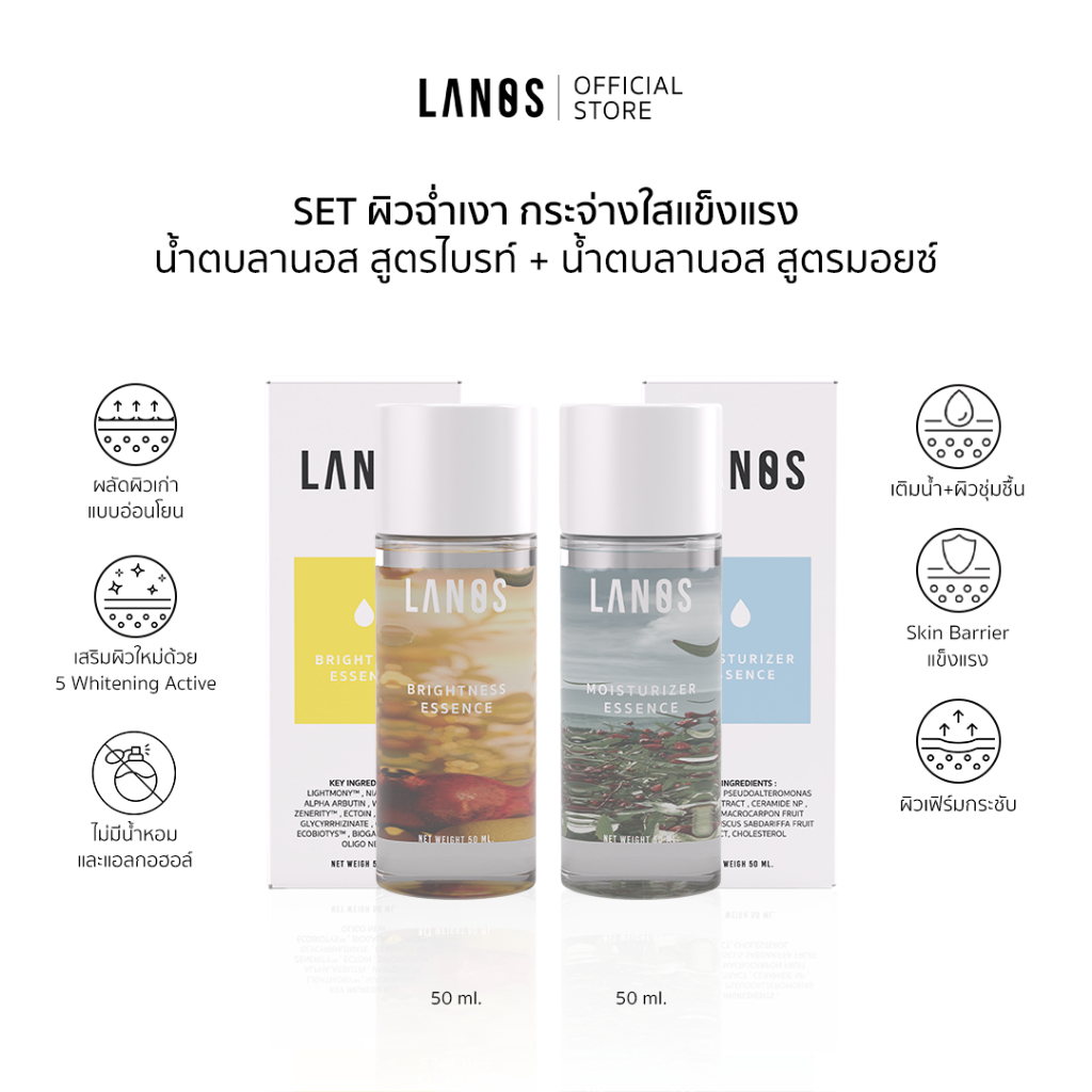 Set น้ำตบขนาดพกพา ผิวฉ่ำเงา กระจ่างใส (น้ำตบสูตรไบรท์+น้ำตบสูตรมอยซ์)50ml.