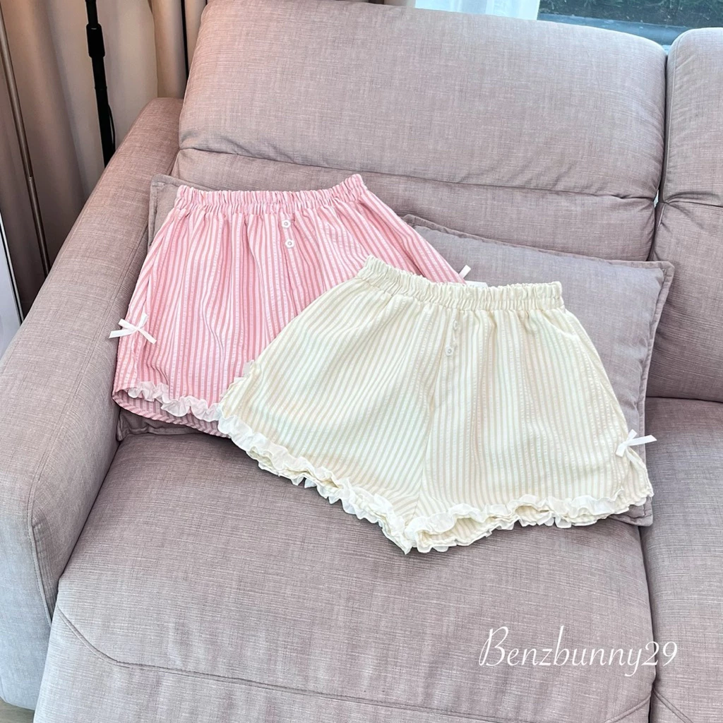 Benzbunny -Dreamy shorts เอว 32-42“ กางเกงขาสั้นแต่งระบาย-โบว์ สไตลล์น่ารัก ใส่สบาย #1047