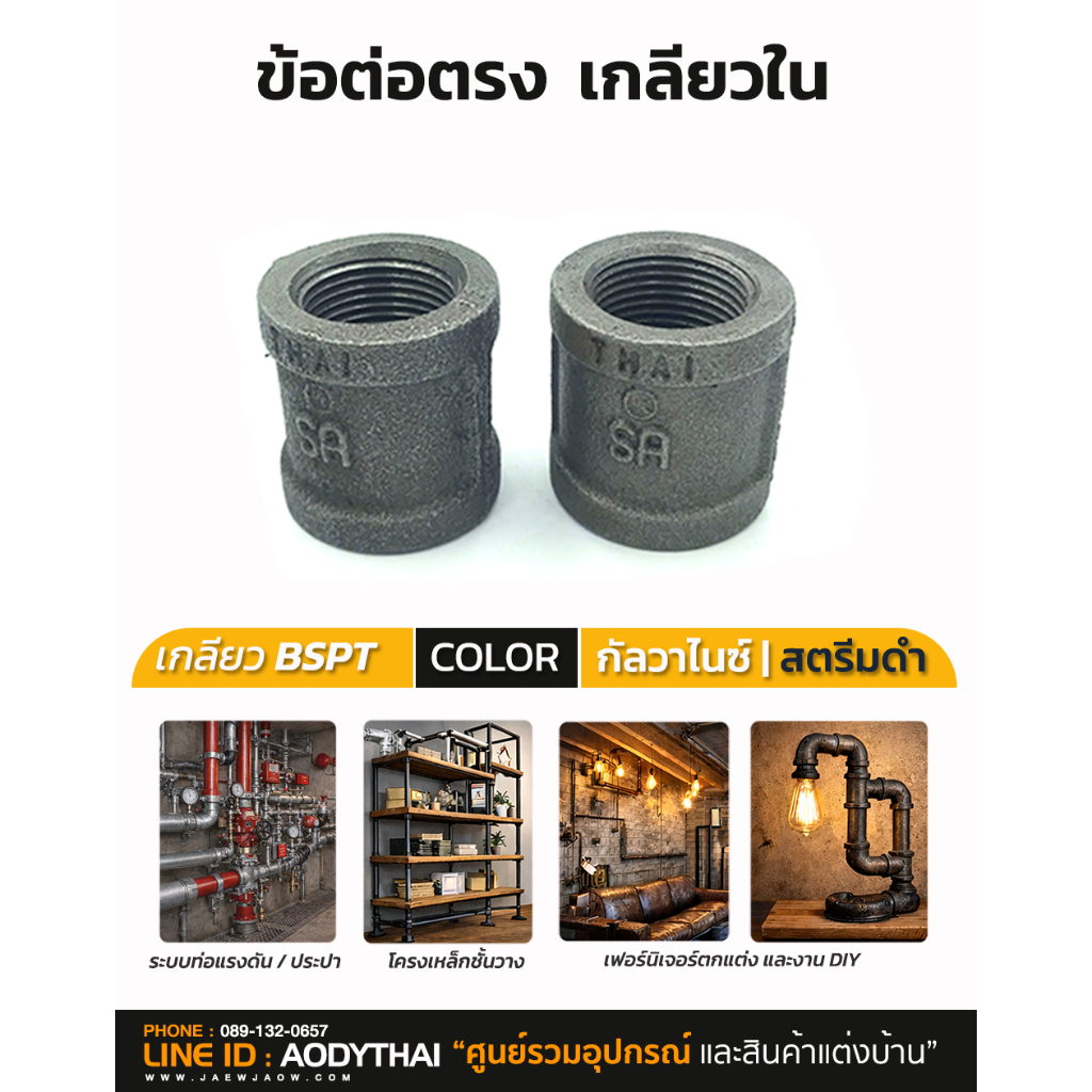 ข้อต่อตรง พร้อมเกลียว Class 150 lbs.
