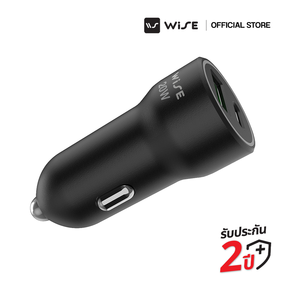 WISE Wireless Car Charger 20W หัวชาร์จในรถ 2 พอร์ตชาร์จ ชาร์จเร็ว PD รับประกันคุณภาพ 2 ปี (WIA-000004)