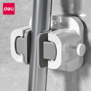 Deli ที่หนีบไม้กวาด ที่แขวนไม้ม็อบ กาวติดในตัวไม่ต้องเจาะ รับน้ำหนักได้ถึง 10 กก. Mop clip