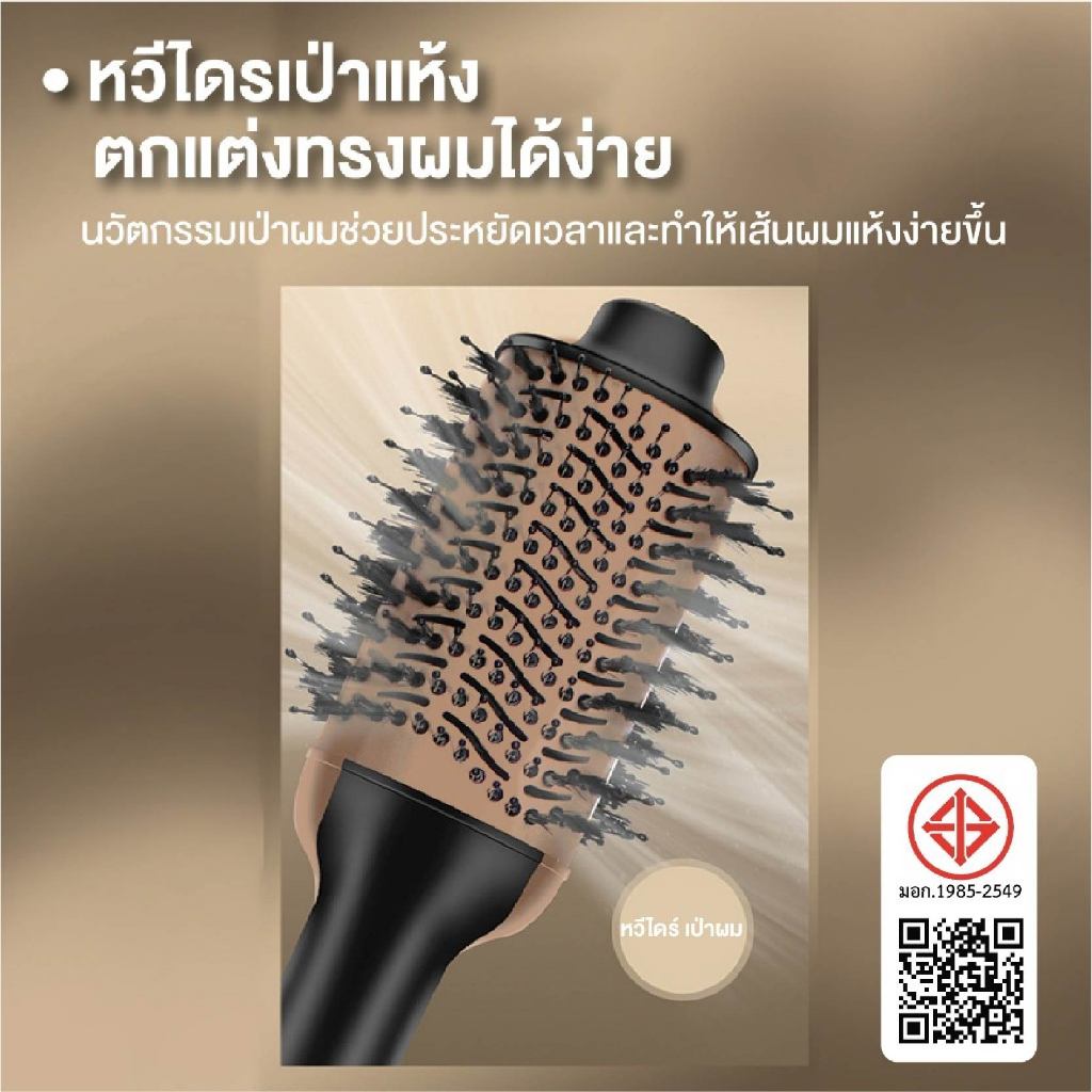 SANER หวีไดร์เป่าผม วอลลุ่ม 4in1 เป่าแห้ง ไดร์วอลลุ่ม ไดร์ตรง ฟาร่า เป็นธรรมชาติ ผมสวย ONE-STEP HAIR DRYER & VOLUMIZER - รูปที่ 4