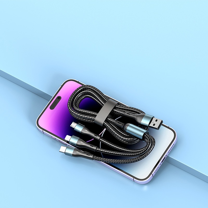 3 In 1 Usb 120w สําหรับการชาร์จอย่างรวดเร็วและข้อมูล Mini Usb Type C Micro Charge Cables ราคา ถูกที่สุด ดีลบีเคเค แกลเลอรีภาพที่ 3
