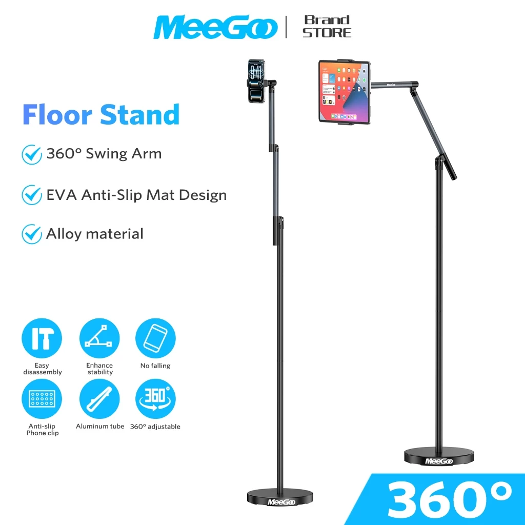 MEEGOO ขาตั้งโทรศัพท์มือถือ ขาจับไอแพด รุ่นไม่มีรอก Lazy Holder Bracket สำหรับการสตรีมสด การถ่ายภาพ การรับชมซีรี่ย์ที