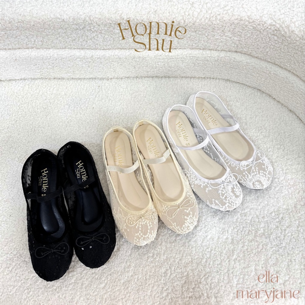 มีส่งด่วนภายในวัน✅ HOMIESHU03 - รองเท้าคัชชูแมรี่เจน รุ่น Ella Maryjane🌟 ใส่สบายพื้นนุ่มพิเศษ พร้อมส่งจากไทย