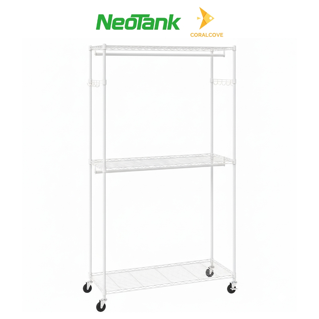 NeoTank โครงตู้เสื้อผ้ามีล้อ360°ความสูงปรับได้ราวแขวนผ้า ขนาด 90x40x180ซม.