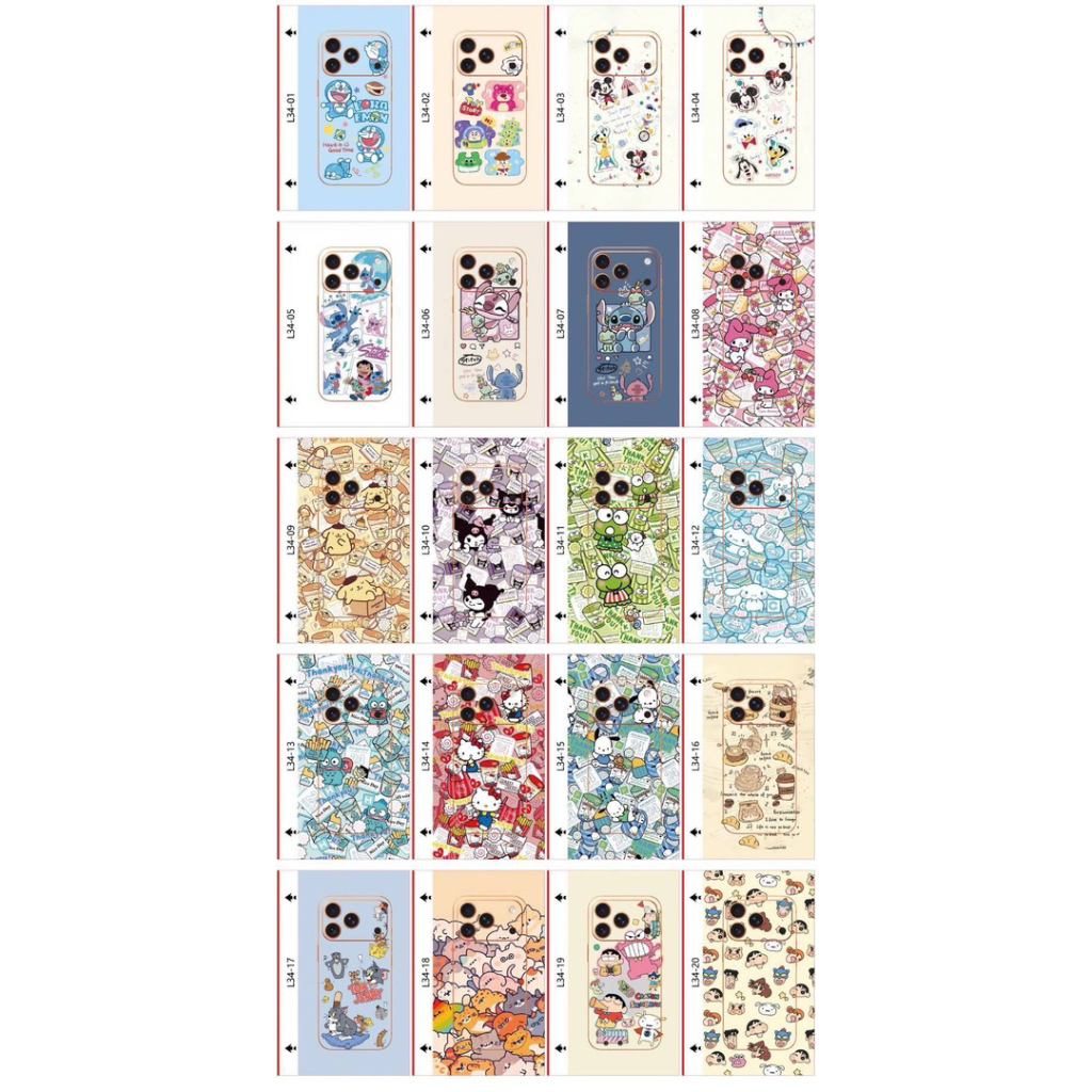 ฟิล์มหลังรอบเครื่องลายการ์ตูนสั่งตัดได้ทุกรุ่น📌แจ้งรุ่นทักแชท