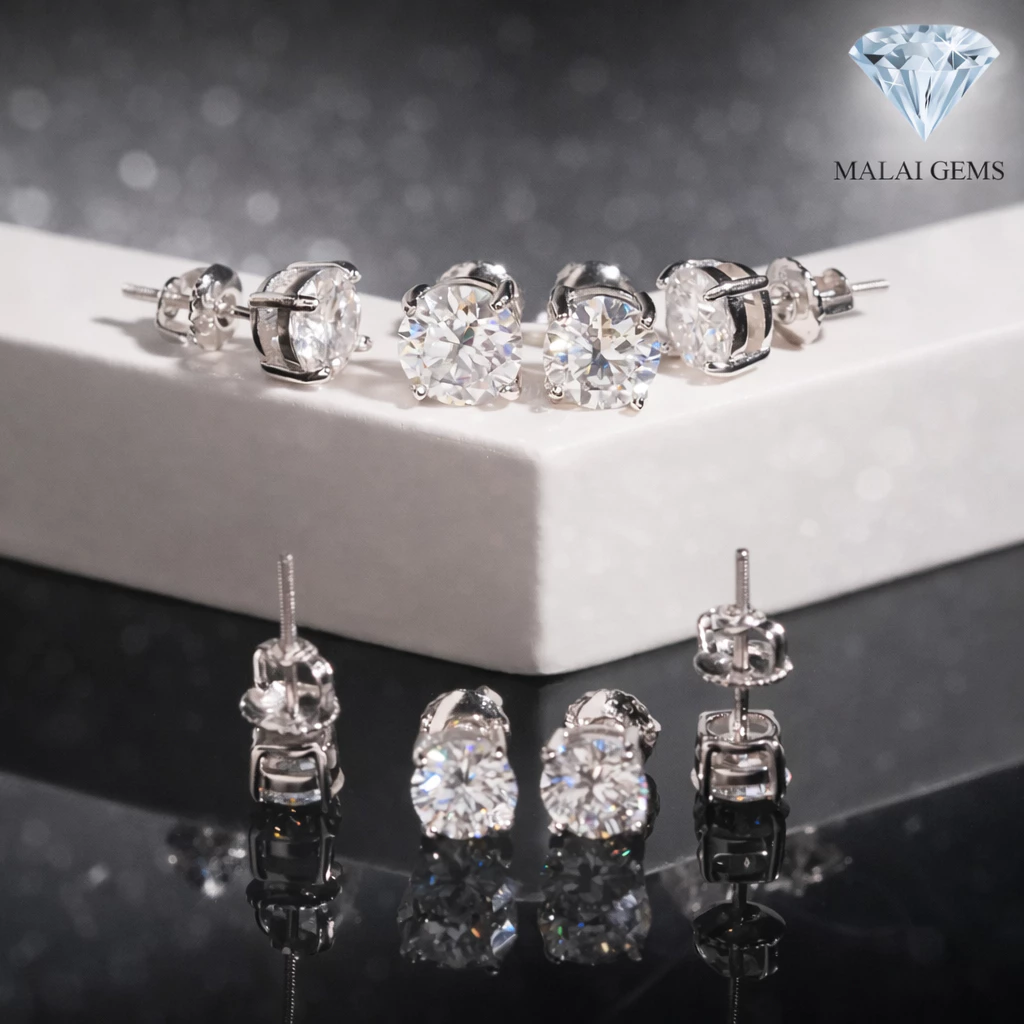 ต่างหูเพชรสวิส CZ แท้100% 💎 Malai Gems ต่างหูแฟชั่น ตุ้มหู มีใบรับประกัน มีส่งด่วนทันที🇹🇭 thumbnail 9