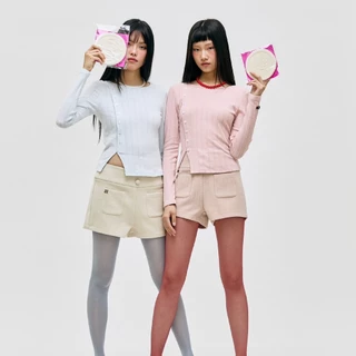 CHUUCHOP - (S-XL) Ningning Long Sleeve เสื้อแขนยาวแต่งกระดุมข้าง (C8484)