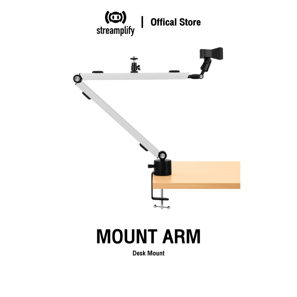 STREAMPLIFY MOUNT ARM Desk ขาไมโครโฟน หมุนได้ 360° รับน้ำหนักได้สูงสุด 2.5 กก. | รับประกัน 2 ปีเต็ม
