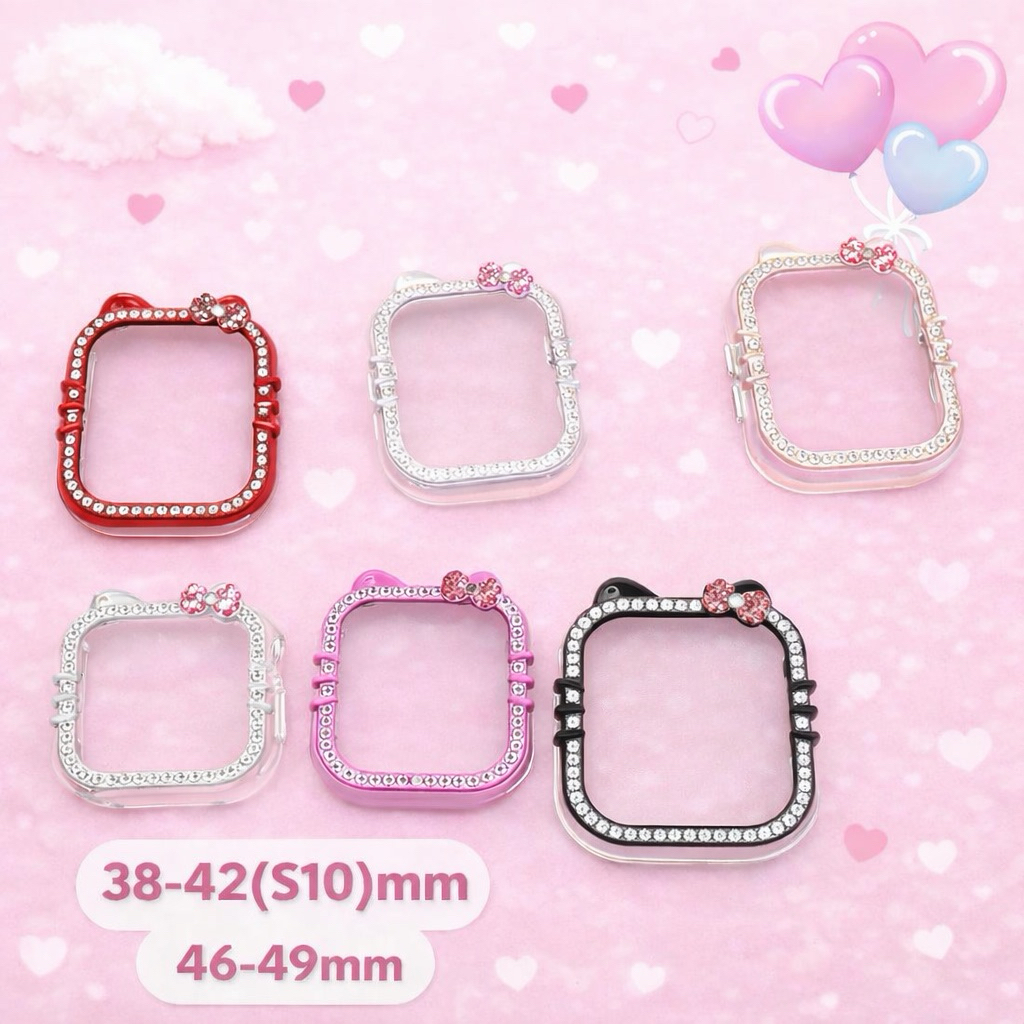 ZMZ-เคสนาฬิกา Samrt Watch เคสเพชรแมว ไม่มีจอ ขนาด 42mmS10 46mm 49mm Diamond Case เคสเพชร