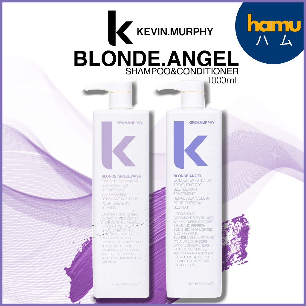 Kevin.Murphy®BLONDE.ANGEL & ANGEL.WASH 1000mL (แชมพู-ครีมนวดม่วงสำหรับผมทำสี)