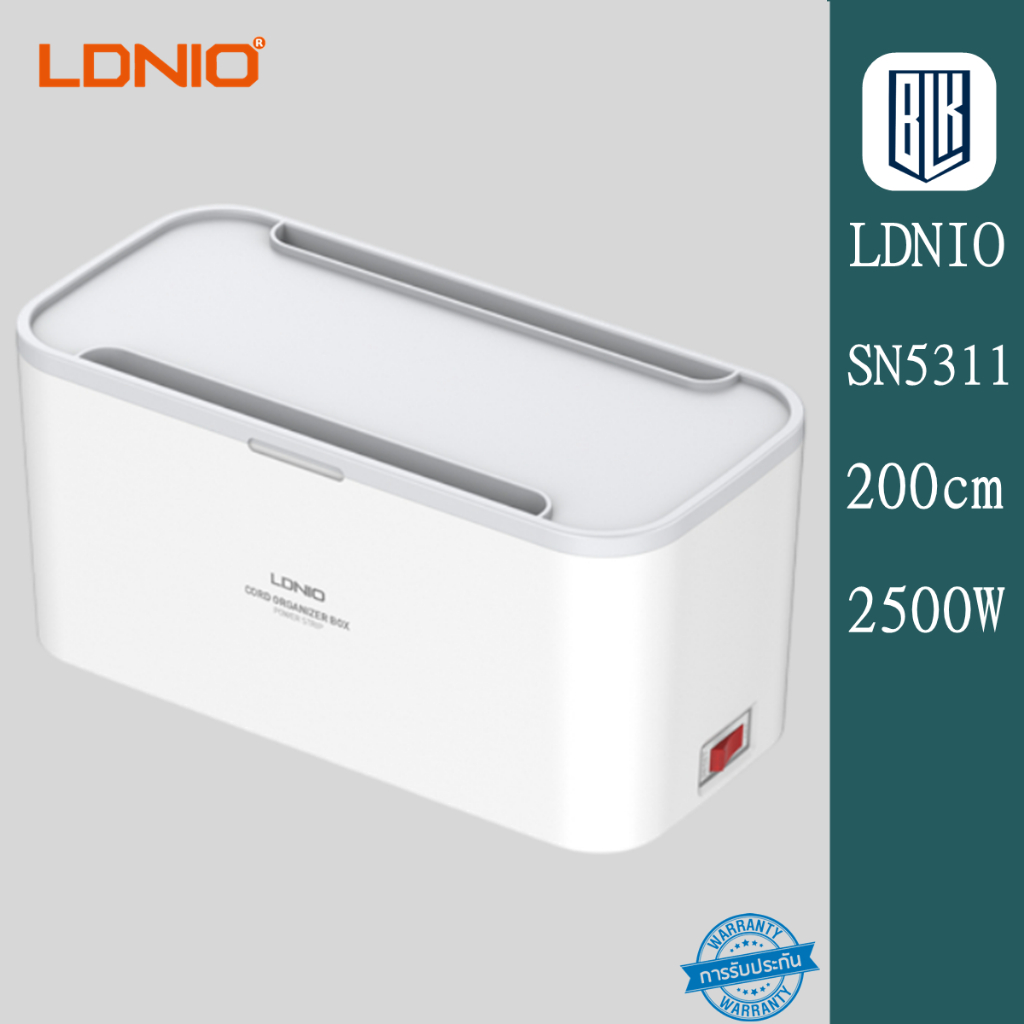 ของแท้100% LDNIO SN5311 ปลั๊กไฟ  กล่องปลั๊กพ่วง  Power Strip Management 5 Port & 3USB กล่องปลั๊กพ่วง