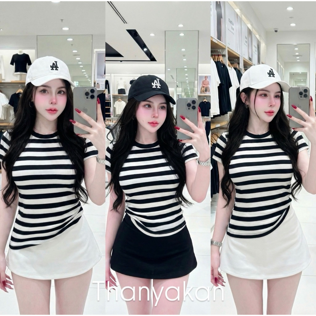Set 2 ชิ้น ดีไซน์เท่ห์ ลุย basic ลุคมากกซิส ใส่ได้ทุ้กกวัน ผ้ายืดใส่สบายแมทมาให้แล้วเท่ห์ๆ กระโปรงมีซับกันโป๊ให้จ้า