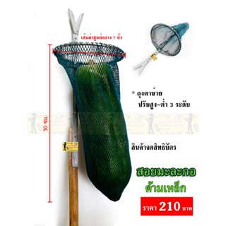 ตะกร้อสอยมะละกอ ตราปลาทอง(ด้ามเหล็ก)