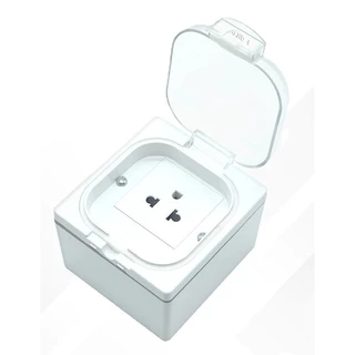 FUJICUT Waterproof Socket with Socket 3 Pin 16A 250V เต้ารับกราวด์เดี่ยวติดลอยแบบมีฝาครอบกันน้ำ IP68 รุ่น C86-3024 A6WH