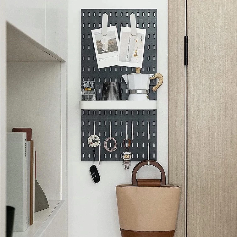 IKEA Skadis ขาว/สีดำ DIY แผ่นรูพลาสติกสำหรับจัดเก็บบนโต๊ะพร้อมชุดติดตั้ง ตัวจัดระเบียบโต๊ะเล่นเกม สกัวดิสตั้งโต๊ะ thumbnail 7
