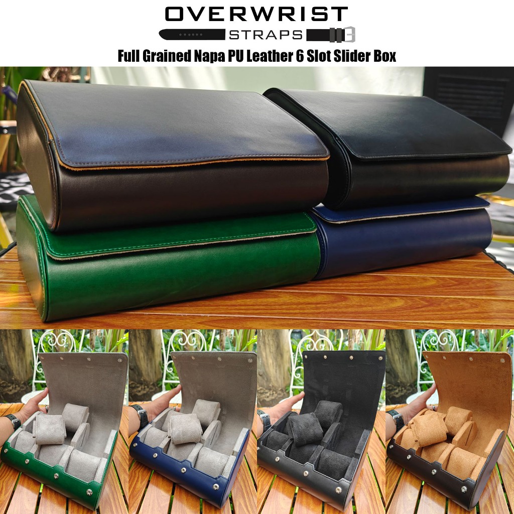 กล่องเก็บนาฬิกา 6 เรือน รุ่น Full Grained Napa PU Leather 6 Slot