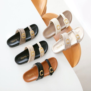 [TOMi-Aliz] รองเท้าแตะรุ่น 2 เข็มขัด-blond พื้นนุ่มใส่สบาย ท…
