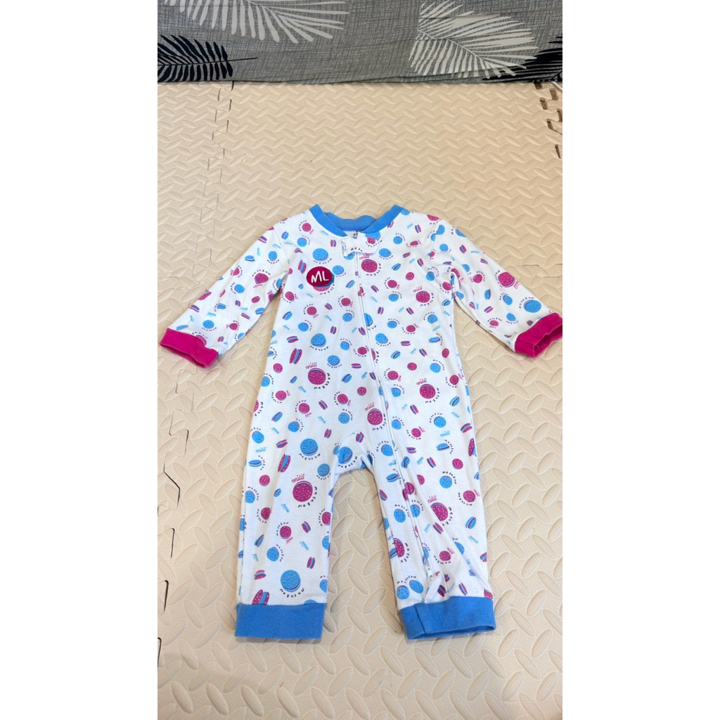 ชุดนอนเด็ก 2 way zipper ของ Kumi มือสอง Size 9-12m.