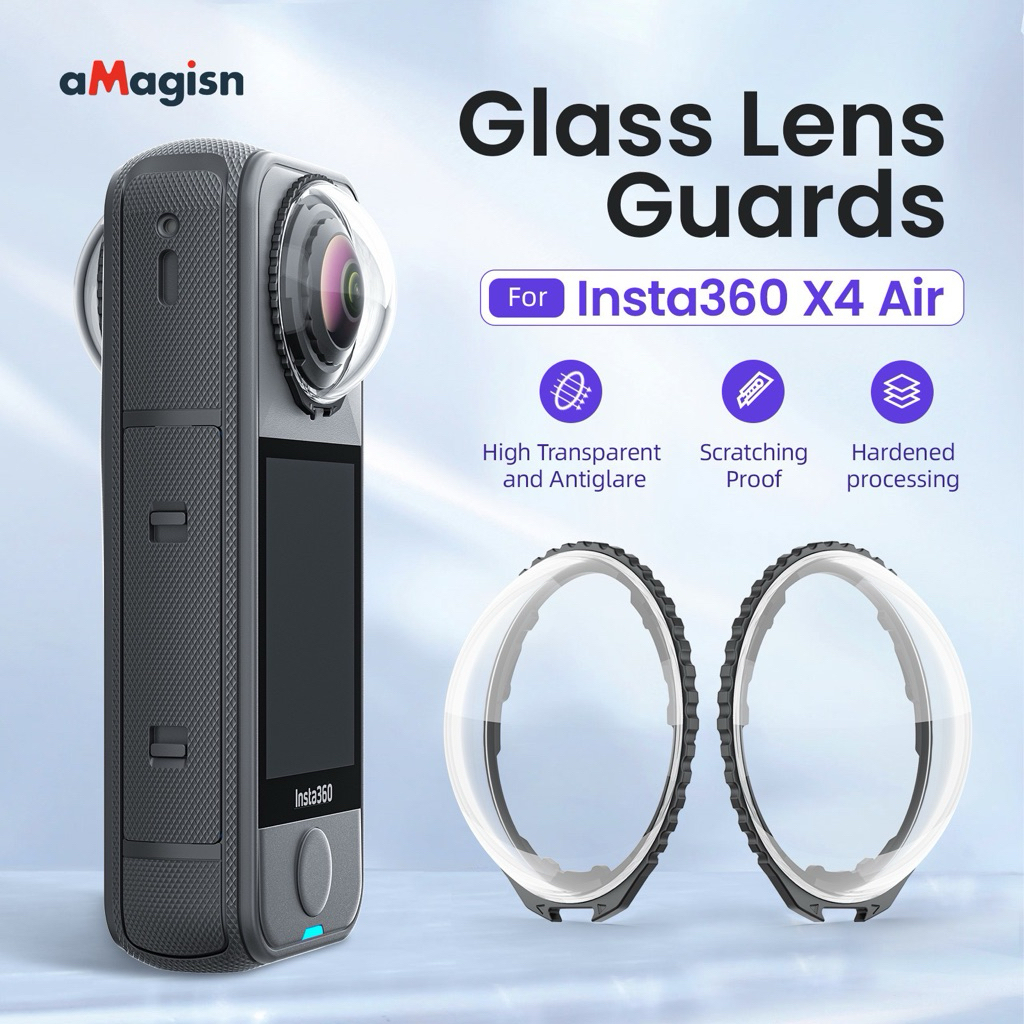 Amagisn X4Air Optical Glass Lens Guard  for INSTA360 X4Air  กระจกครอบเลนส์ แบบ ใส สำหรับ Insta360 X4Air ตัวครอบเลนส์