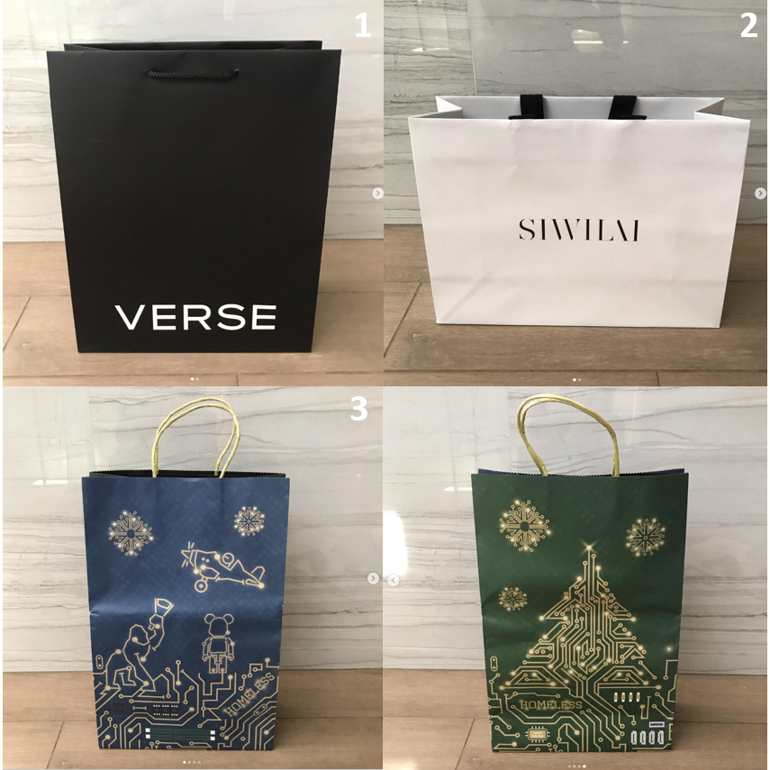 ถุงกระดาษ ถุง แบรนด์ VERSE , Siwilai และ Homeless ลาย Merry Christmas ของแท้ สภาพสวย ลายน่ารักมาก
