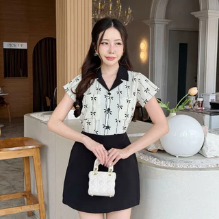 [S-2XL] เสื้อคอปกเบเซอร์ทูโทนแขนสั้นน่ารัก.V1