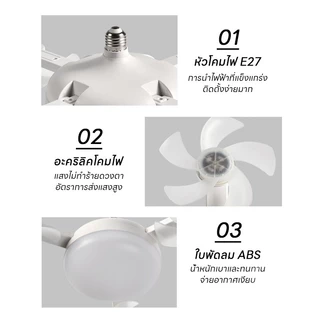 ไฟพัดลมเพดาน นํา E27 LED 50W 60W ไฟศึกษา ร่มเงา โคมไฟตั้งโต๊ะ ห้อง 2ใน1 มัลติฟังก์ชั่น พัดลม