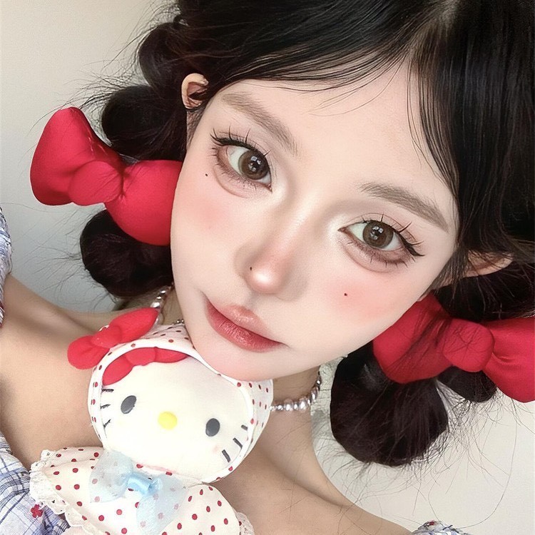 [PS-พร้อมส่งในไทย]  กิ๊บติดผมแฟชั่นเกาหลีคิตตี้ โบว์สีแดง เนื้อโบว์ผ้านุ่ม ขนาด 10x5.5 cm. สีแดง ไม่ลอก กิ๊บคิตตี้ - รูปที่ 7