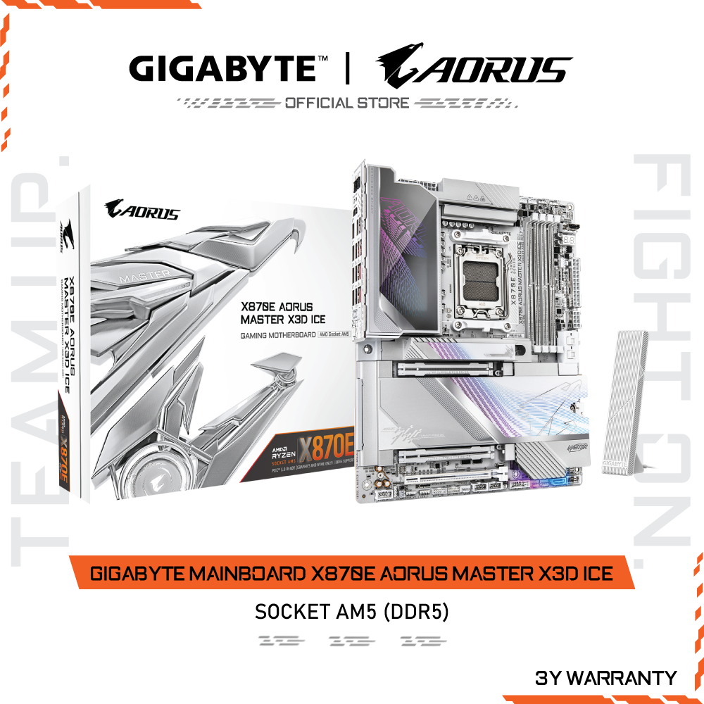 GIGABYTE MAINBOARD X870E AORUS MASTER X3D ICE เมนบอร์ด X870E A MASTER X ICE-1.0