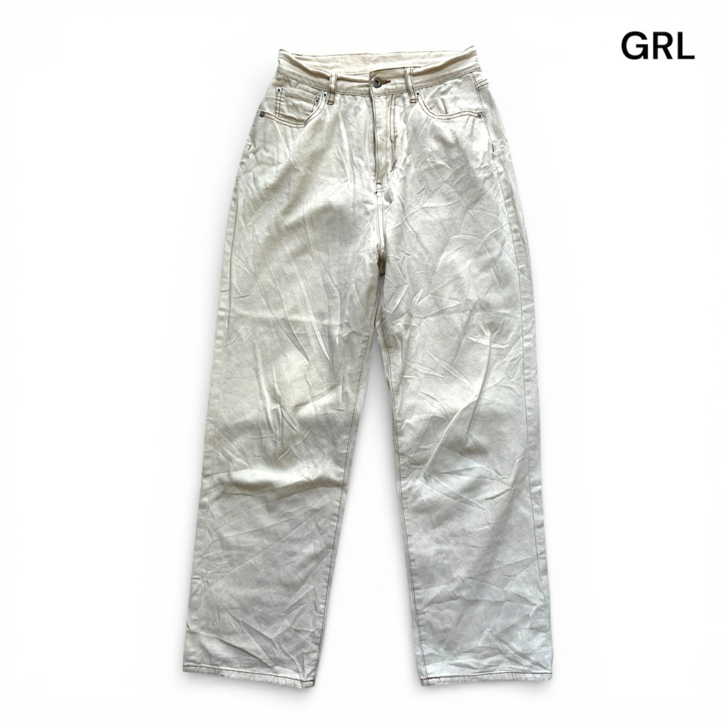 กางเกงขายาวสีครีม GRL