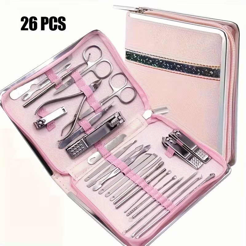 26pcs Nail Clipper Kit with Nail Clipper Ear Spoon Nail Files for Men And Women Toe Nail Clipping
