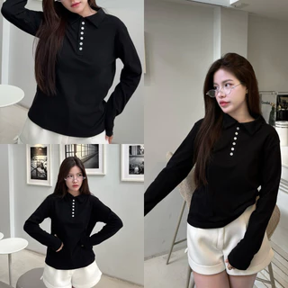 เสื้อโปโลแขนยาว คอปกกระดุม ผ้าคอตตอนยูนิ ผ้านุ่มใส่สบาย ไม่ร้อน (คอโปโลแขนยาว)