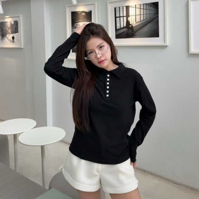 เสื้อโปโลแขนยาว คอปกกระดุม ผ้าคอตตอนยูนิ ผ้านุ่มใส่สบาย ไม่ร้อน (คอโปโลแขนยาว) ราคา ถูกที่สุด ดีลบีเคเค แกลเลอรีภาพที่ 7