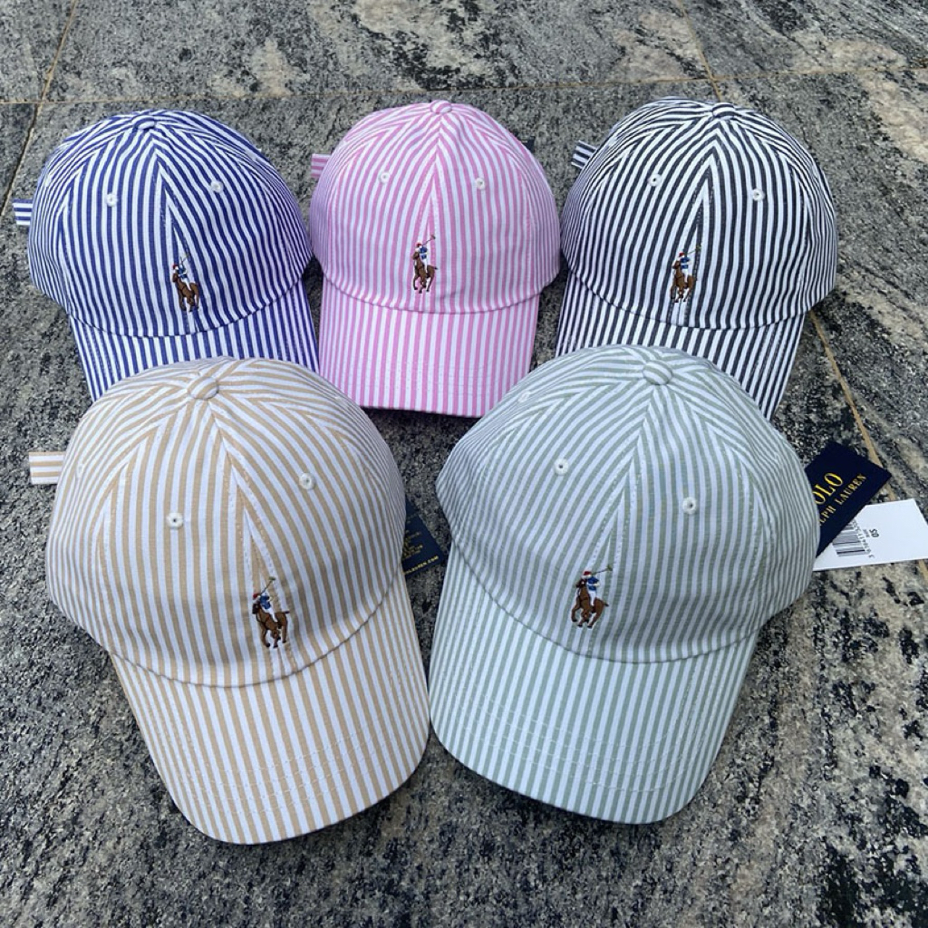 หมวกโปโล RL ลายทางสุดคลาสสิค (ตรงปก ถ่ายจากสินค้าจริง)