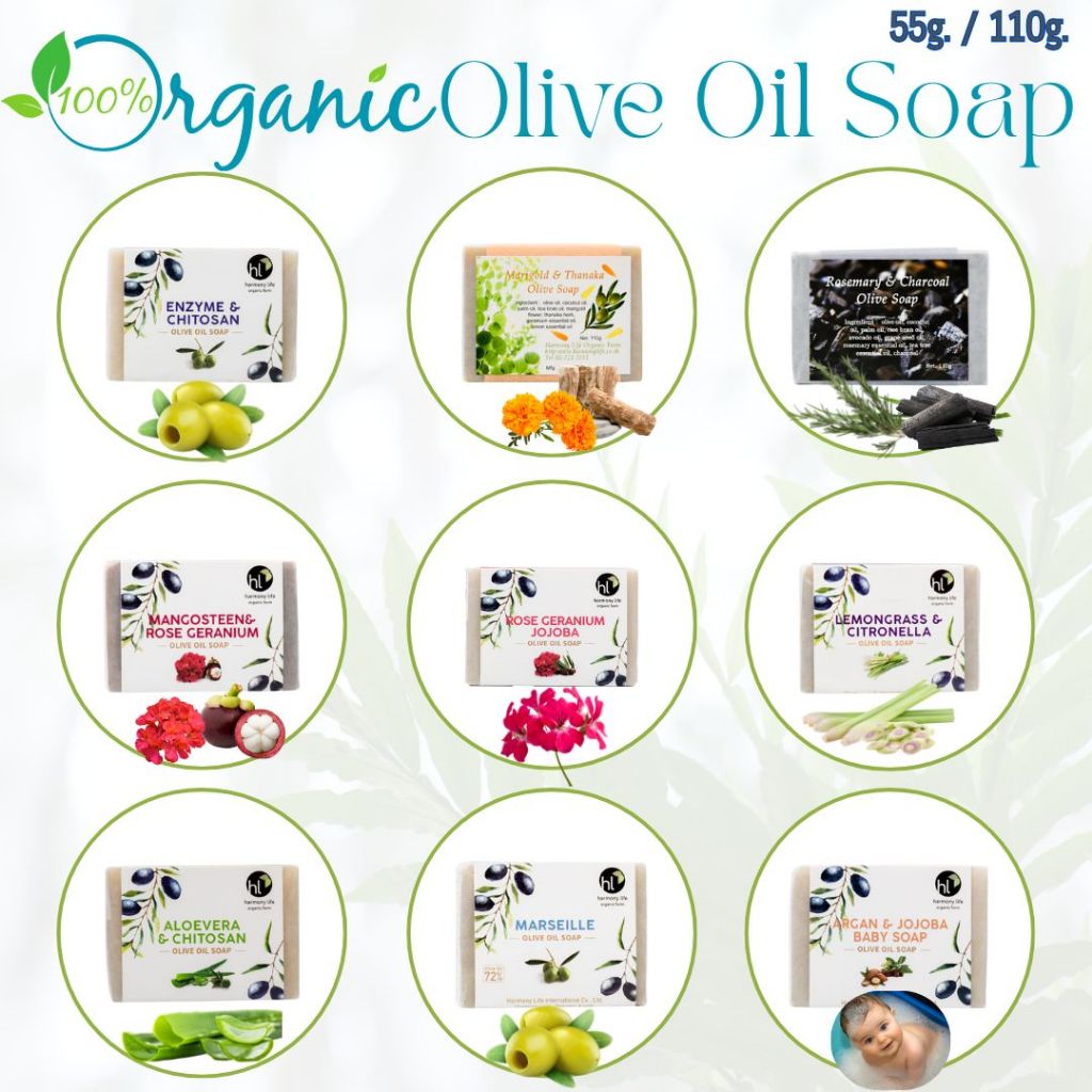 สบู่อโรม่าแฮนด์เมด Olive Oil Soap ขนาด 55 กรัม (เล็ก)