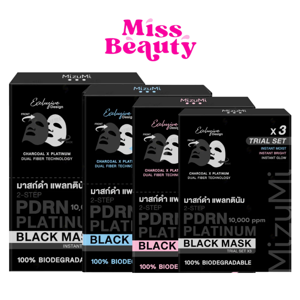 (กล่องx5) MizuMi PDRN Platinum Black Mask มิซึมิ PDRN แพลทตินัม แบล็ก มาส์ก อินสแตนท์ (30มล.+1กรัม)
