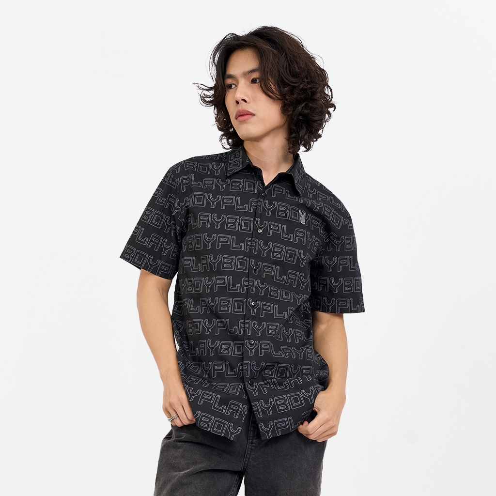 PLAYBOY   เสื้อผ้าผู้ชาย/เสื้อ/เสื้อเชิ้ตสีดำ รุ่น P1MT265SS005BK - รูปที่ 2