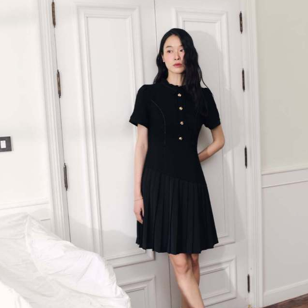La Mignonne (XS-4XL) Spark Ember Dress งานเดรสซิบหลังแต่งกระดุมหน้า แพทเทิร์นสวย ดีไซส์เปีะใส่สวยทุก