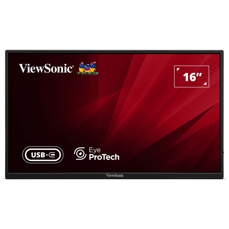 ViewSonic VA1650 16” USB-C Lightweight Portable Monitor 3 YRS onsite service warranty