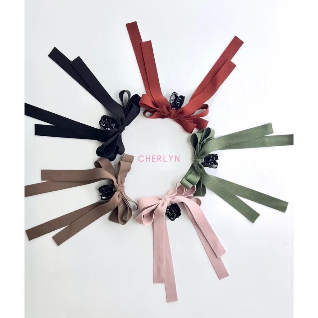 รุ่น Coco กิ๊บงับ โบว์ติดผม ริบบิ้นเนื้อสักหลาด โบว์เชอร์ลีน Cherlyn โบว์เกาหลี กิ๊บเกาหลี