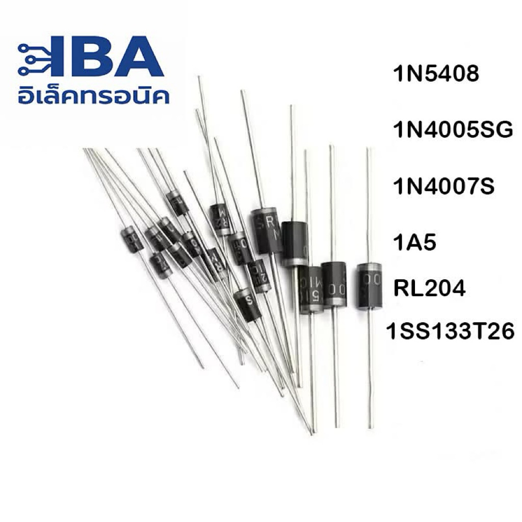 ไดโอด  1N5408G ,1N4005SG,1N4007S,1A5,RL204,1SS133T26