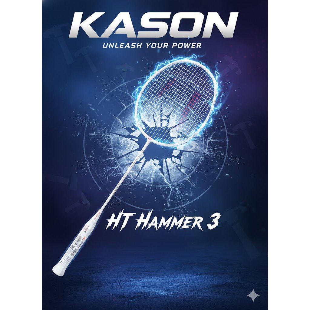 ไม้แบดมินตัน Kason HT Hammer3 5u White-Cream