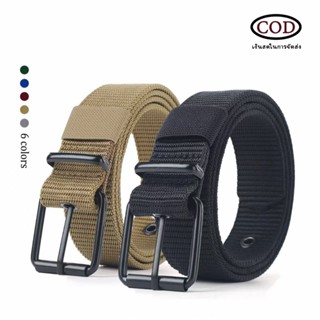 เข็มขัดผ้าไนลอนคุณภาพดี หนา แน่น ทนทาน หัวเข็มขัดโลหะ แข็งแร…