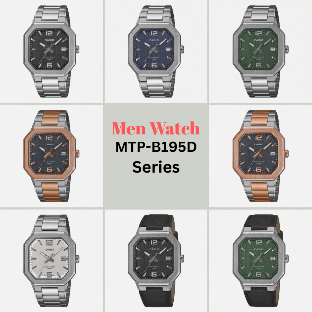 CASIO นาฬิกาข้อมือ CASIO รุ่น MTP-B195 Series MTP-B195D MTP-B195L MTP-B195RG-2