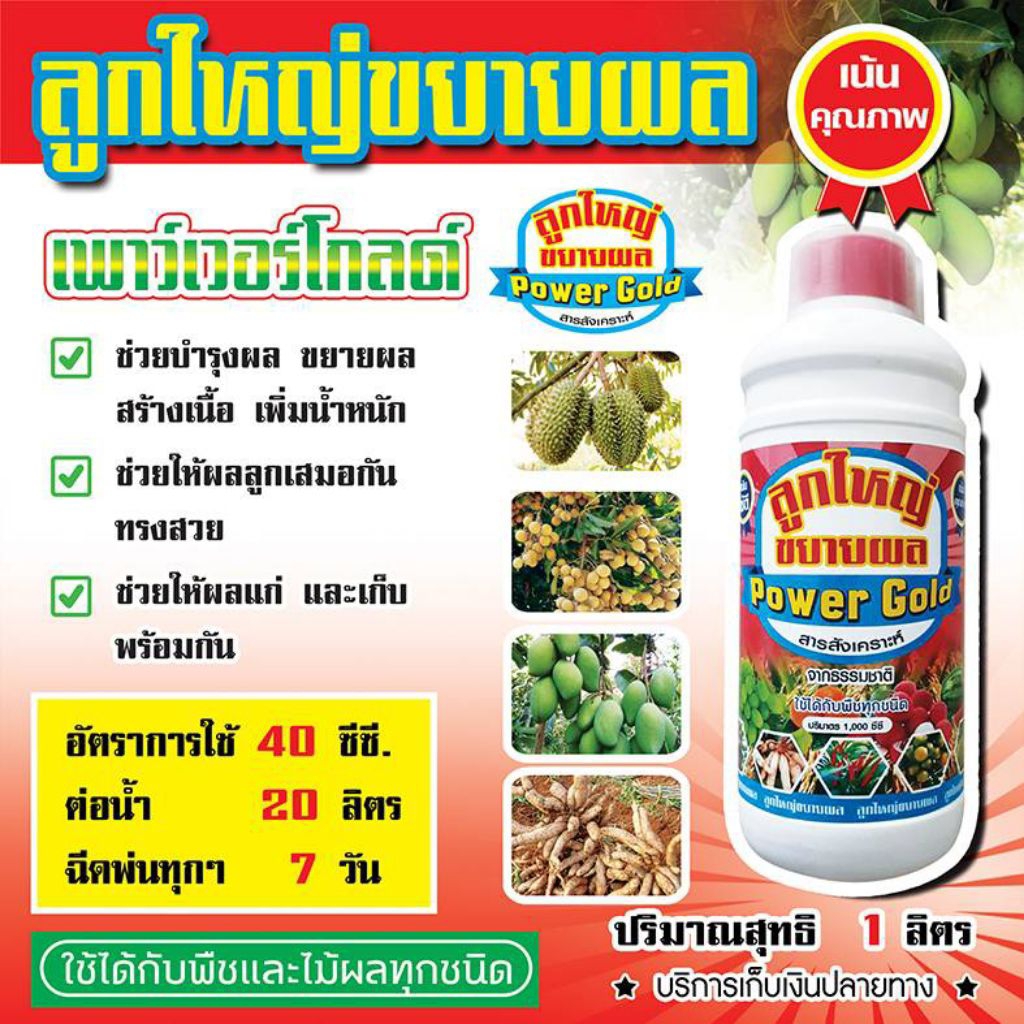 ฮอร์โมนพืชลูกใหญ่ขยายผลเพิ่มน้ำหนักขนาด1ลิตร